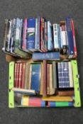 Two boxes of assorted books : air craft, novels,