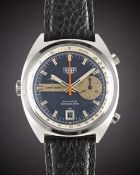 A GENTLEMAN'S STAINLESS STEEL HEUER CARRERA AUTOMATIC CHRONOGRAPH WRIST WATCH CIRCA 1970s, REF.