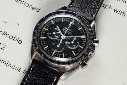 A RARE GENTLEMAN'S STAINLESS STEEL OMEGA SPEEDMASTER PROFESSIONAL 