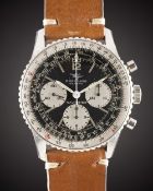 A GENTLEMAN'S STAINLESS STEEL BREITLING NAVITIMER CHRONOGRAPH WRIST WATCH CIRCA 1970, REF. 806 