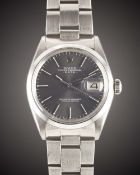 A GENTLEMAN'S STAINLESS STEEL ROLEX OYSTER PERPETUAL DATE BRACELET WATCH CIRCA 1972, REF. 1500