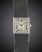 A RARE LADIES TWO COLOUR 18K SOLID GOLD & DIAMOND CARTIER PARIS COCKTAIL WATCH CIRCA 1920