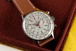 A RARE GENTLEMAN'S STAINLESS STEEL BREITLING LIP CHRONOMAT CHRONOGRAPH WRIST WATCH CIRCA 1967,