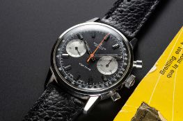 A GENTLEMAN'S STAINLESS STEEL BREITLING TOP TIME CHRONOGRAPH WRIST WATCH DATED 1972, REF. 2002-33 