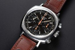 A RARE GENTLEMAN'S STAINLESS STEEL HEUER CAMARO CHRONOGRAPH WRIST WATCH CIRCA 1970, REF. 7220NT