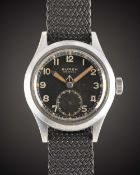 A GENTLEMAN'S BRITISH MILITARY BUREN GRAND PRIX W.W.W. WRIST WATCH CIRCA 1940s, PART OF THE 