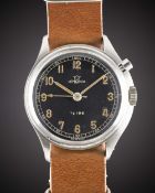 A GENTLEMAN'S STAINLESS STEEL SWEDISH MILITARY LEMANIA TG 195 SINGLE BUTTON 
