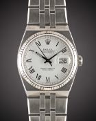 A GENTLEMAN'S STEEL & WHITE GOLD ROLEX OYSTERQUARTZ DATEJUST BRACELET WATCH CIRCA 1984, REF. 17014