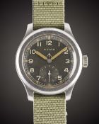 A GENTLEMAN'S STAINLESS STEEL BRITISH MILITARY CYMA W.W.W. WRIST WATCH CIRCA 1940s, PART OF THE 