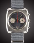 A GENTLEMAN'S STAINLESS STEEL FAVRE LEUBA CHRONOGRAPH WRIST WATCH CIRCA 1970, REF. 31013