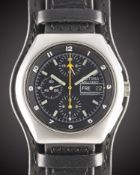A GENTLEMAN'S STAINLESS STEEL GERMAN MILITARY TUTIMA BUND AUTOMATIC CHRONOGRAPH WRIST WATCH CIRCA