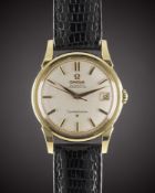 A GENTLEMAN'S STEEL & GOLD CAPPED OMEGA CONSTELLATION CHRONOMETER WRIST WATCH CIRCA 1960, REF. 14393