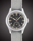 A GENTLEMAN'S STAINLESS STEEL BRITISH MILITARY TIMOR W.W.W. WRIST WATCH CIRCA 1940s, PART OF THE 