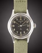 A GENTLEMAN'S STAINLESS STEEL BRITISH MILITARY HAMILTON RAF PILOTS WRIST WATCH CIRCA 1960s, WITH 