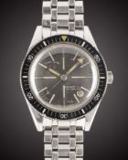 A GENTLEMAN'S STAINLESS STEEL FAVRE LEUBA DEEP BLUE DIVERS BRACELET WATCH CIRCA 1960s, REF. 59603
