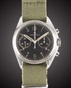 A GENTLEMAN'S STAINLESS STEEL BRITISH MILITARY ROYAL NAVY FLEET AIR ARM HAMILTON CHRONOGRAPH WRIST