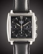 A GENTLEMAN'S STAINLESS STEEL HEUER MONACO CHRONOGRAPH WRIST WATCH CIRCA 2000, REF. CS2111 RE-