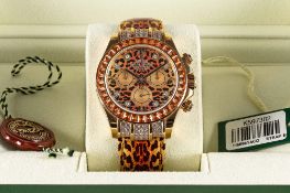 A FINE & RARE 18K SOLID GOLD, DIAMOND & YELLOW SAPPHIRE ROLEX OYSTER PERPETUAL COSMOGRAPH DAYTONA 