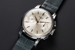 A VERY RARE GENTLEMAN'S LARGE SIZE STAINLESS STEEL LONGINES 30CH FLYBACK CHRONOGRAPH WRIST WATCH