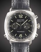 A GENTLEMAN'S STAINLESS STEEL PANERAI RADIOMIR RATTRAPANTE CHRONOGRAPH WRIST WATCH DATED 2008,