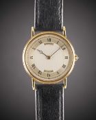 A GENTLEMAN'S 18K SOLID GOLD BREGUET CLASSIQUE WRIST WATCH CIRCA 1990s, WITH GUILLOCHE DIAL