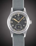 A GENTLEMAN'S BRITISH MILITARY LEMANIA W.W.W. WRIST WATCH CIRCA 1945, PART OF THE 