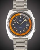 A RARE GENTLEMAN'S STAINLESS STEEL GIRARD PERREGAUX GYROMATIC DEEP DIVER BRACELET WATCH CIRCA