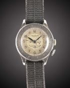 A GENTLEMAN'S STAINLESS STEEL LONGINES WEEMS AVIATORS WRIST WATCH CIRCA 1937, WITH U.S. PATENT