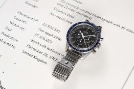 A VERY RARE GENTLEMAN'S STAINLESS STEEL OMEGA SPEEDMASTER 