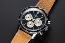 A RARE GENTLEMAN'S STAINLESS STEEL BREITLING CO PILOT CHRONOGRAPH WRIST WATCH CIRCA 1969, REF.