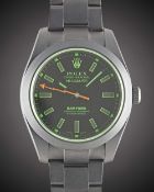 A GENTLEMAN'S MATT BLACK COATED STAINLESS STEEL BAMFORD ROLEX OYSTER PERPETUAL 