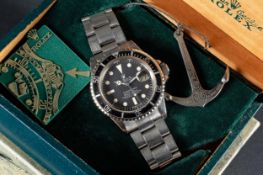 A GENTLEMAN'S STAINLESS STEEL ROLEX OYSTER PERPETUAL DATE SUBMARINER BRACELET WATCH CIRCA 1978, REF.