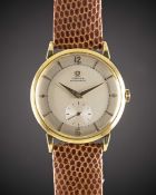 A GENTLEMAN'S 18K SOLID GOLD OMEGA AUTOMATIC WRIST WATCH CIRCA 1950, REF. 2659 Movement: 17J, 