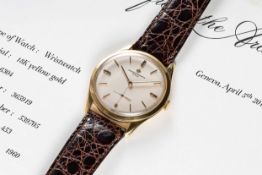 A GENTLEMAN'S LARGE SIZE 18K SOLID GOLD VACHERON & CONSTANTIN WRIST WATCH DATED 1960, REF. 6304 WITH