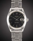 A GENTLEMAN'S STAINLESS STEEL ROLEX OYSTER PERPETUAL DATE BRACELET WATCH CIRCA 1970, REF. 1500