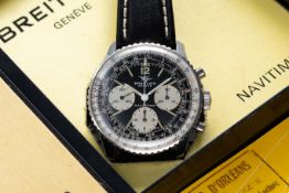 A GENTLEMAN'S STAINLESS STEEL BREITLING NAVITIMER CHRONOGRAPH WRIST WATCH DATED 1971, REF. 806