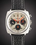 A GENTLEMAN'S STAINLESS STEEL BREITLING TOP TIME CHRONOGRAPH WRIST WATCH CIRCA 1969, REF. 814