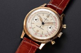 A VERY RARE GENTLEMAN'S LARGE SIZE 14K SOLID GOLD UNIVERSAL GENEVE MEDICO COMPAX 