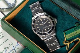 A GENTLEMAN'S STAINLESS STEEL ROLEX OYSTER PERPETUAL SUBMARINER BRACELET WATCH DATED 1972, REF. 5513