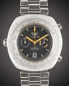 A GENTLEMAN'S STAINLESS STEEL HEUER CALCULATOR AUTOMATIC CHRONOGRAPH BRACELET WATCH CIRCA 1970s,