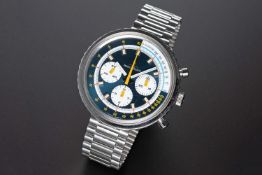 A RARE GENTLEMAN'S STAINLESS STEEL JAEGER LECOULTRE CHRONOGRAPH BRACELET WATCH CIRCA 1970, REF.