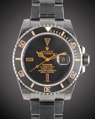 A GENTLEMAN'S BLACK COATED STAINLESS STEEL BAMFORD ROLEX OYSTER PERPETUAL SUBMARINER BRACELET