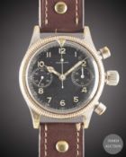 A RARE GENTLEMAN'S GERMAN MILITARY TUTIMA GLASHUTTE LUFTWAFFE PILOTS FLYBACK CHRONOGRAPH WRIST WATCH