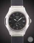 A GENTLEMAN'S STAINLESS STEEL HUBLOT MDM ELEGANT AUTOMATIC 42 HOUR POWER RESERVE WRIST WATCH CIRCA