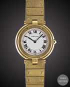 A GENTLEMAN'S 18K SOLID GOLD CARTIER SANTOS RONDE BRACELET WATCH CIRCA 1990s, REF. 8191 Movement:
