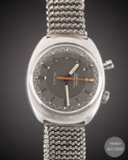 A GENTLEMAN'S STAINLESS STEEL OMEGA CHRONOSTOP DRIVERS BRACELET WATCH DATED 1969, REF. 145.010