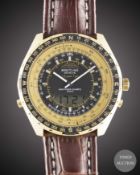 A GENTLEMAN'S GOLD PLATED MILITARY BREITLING NAVITIMER QUARTZ 2300 PILOTS WRIST WATCH CIRCA 1980s,