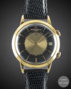 A GENTLEMAN'S 18K SOLID GOLD JAEGER LECOULTRE MEMOVOX AUTOMATIC ALARM WRIST WATCH CIRCA 1960