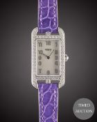 A LADIES STAINLESS STEEL & DIAMOND HERMES CAPE COD NANTUCKET WRIST WATCH CIRCA 2010, REF. NA2.230