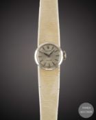 A LADIES 18K SOLID WHITE GOLD ROLEX CHAMELEON WRIST WATCH CIRCA 1960s, REF. 8413 WITH ORIGINAL BOX &